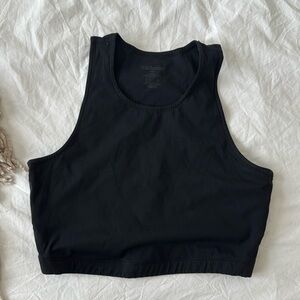 All Access black retro stripe workout top